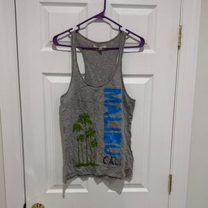 Hollister Gray Tank Top with Blue Print